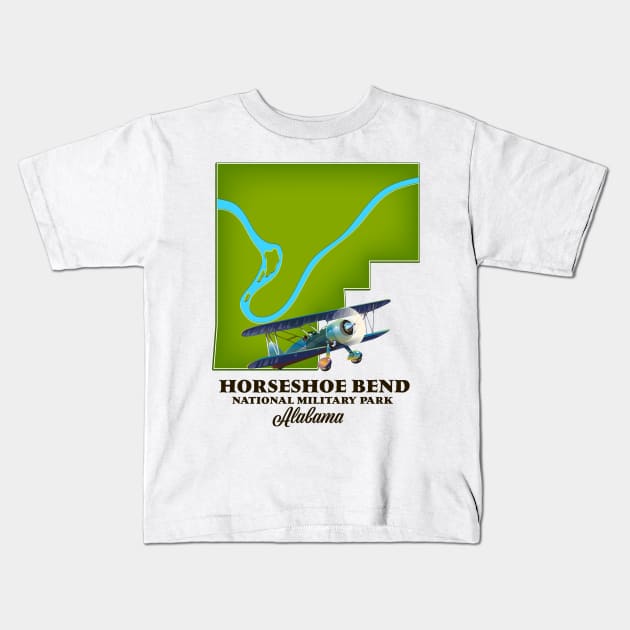 horseshoe bend national military park Kids T-Shirt by nickemporium1